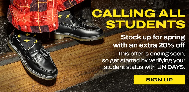 Students get 20% off with UNiDAYS