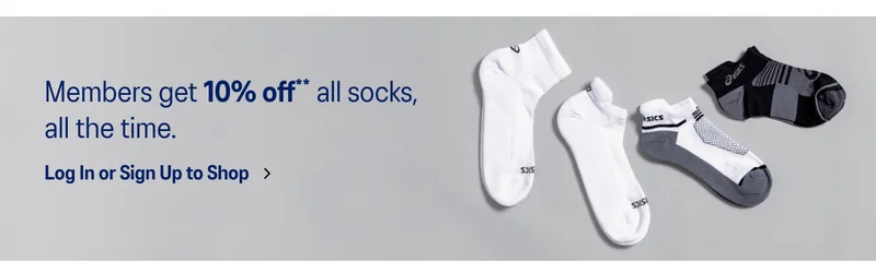 Member's get 10% off all socks >