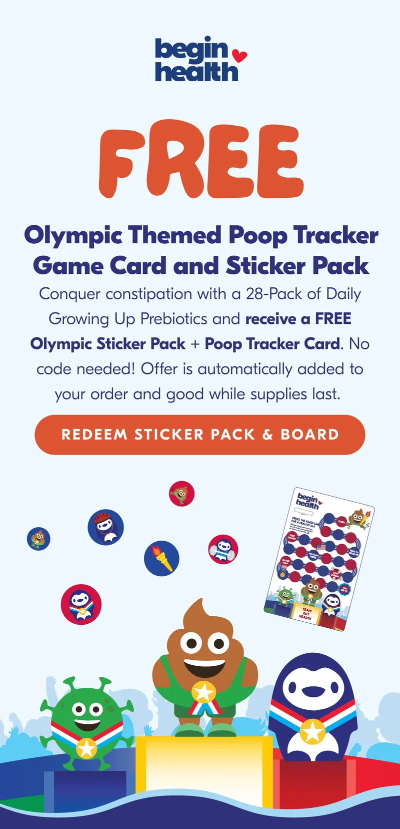 Get a free sticker pack + poop tracker card!