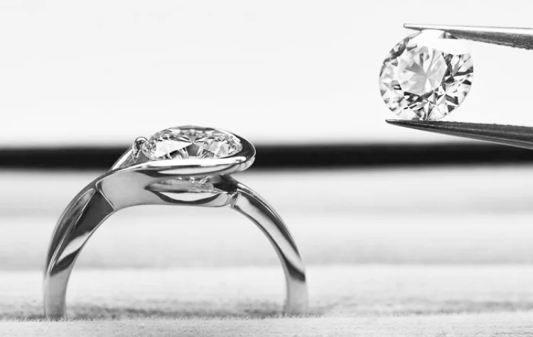 A lab-grown diamond is hand-set in a Pandora ring