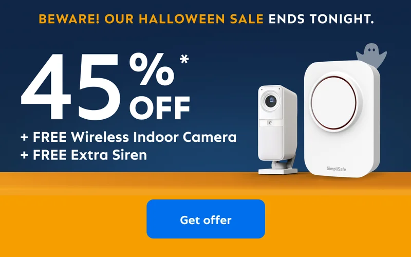 Halloween Sale 45% off + Free Wireless Indoor Camera + Free Extra Siren