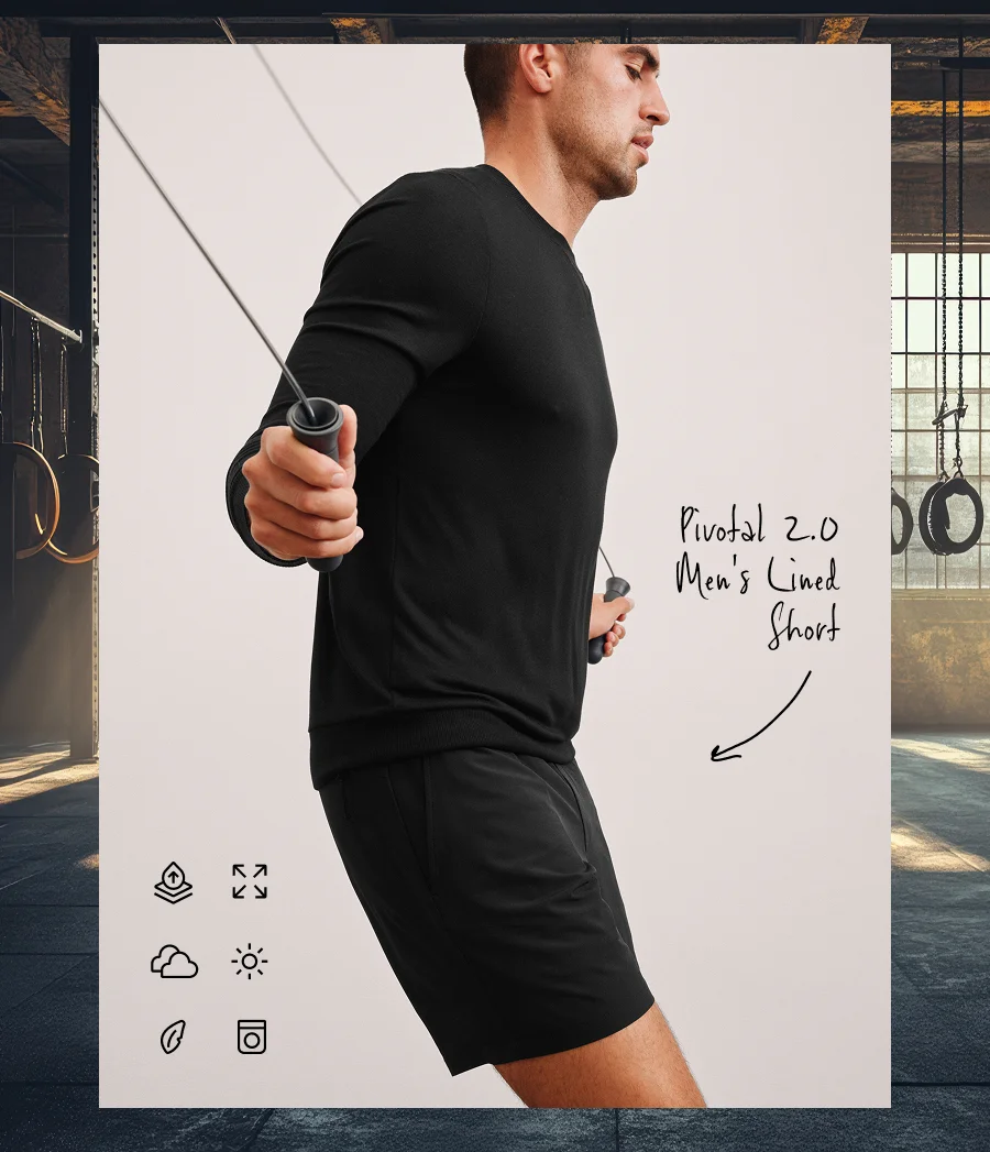 Pivotal 2.0 Men's Lined Short 7" in Black