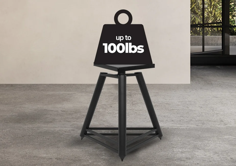 Monolith Easel Style Speaker Stand with Adjustable Spikes Compatible with Most Bookshelf Speakers Available in: 18” | 24” | 28” | 32” Shop Now