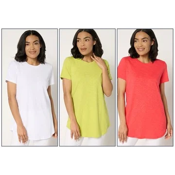 Denim & Co. Essentials Regular Linen Blend 3-Pack Tunics