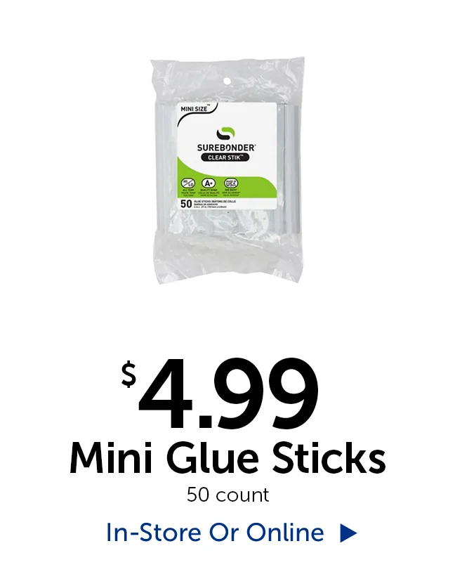 $4.99 Mini Glue Sticks - 50 count