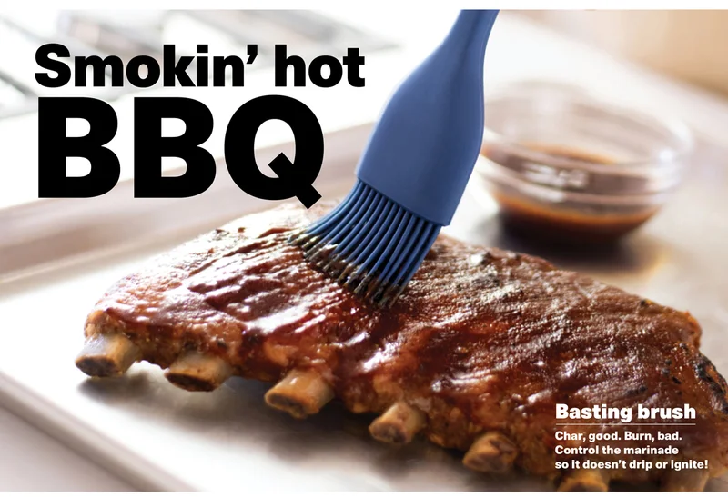 Smokin' hot BBQ. Blue Misen Pastry Brush