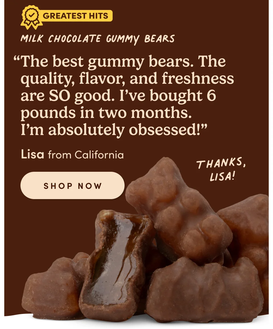 MILK CHOCOLATE GUMMY BEARS