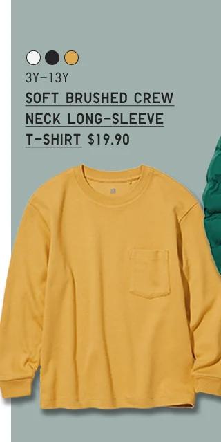 PDP 9 - KIDS SOFT BRUSHED CREW NECK LONG SLEEVE T-SHIRT