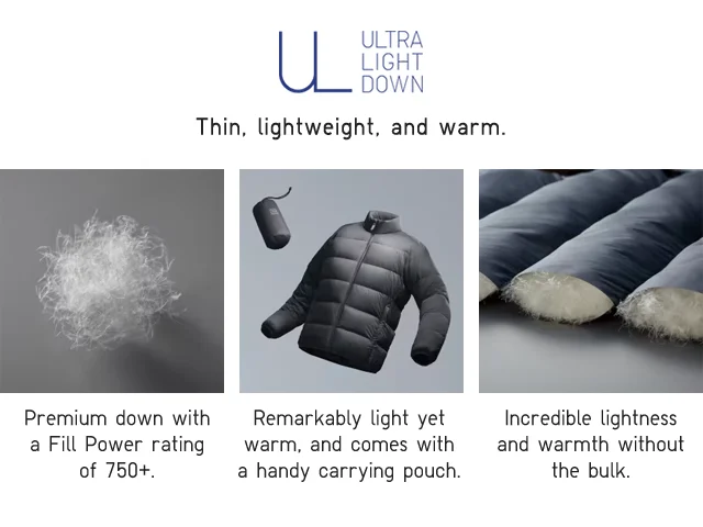 BANNER 1 - ULTRA LIGHT DOWN. THIN, LIGHTWEIGHT, AND WARM