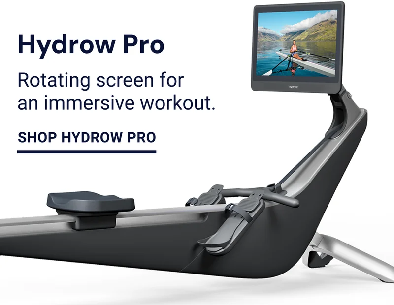 Hydrow Pro. Rotating screen for an immersive workout. Shop Hydrow Pro