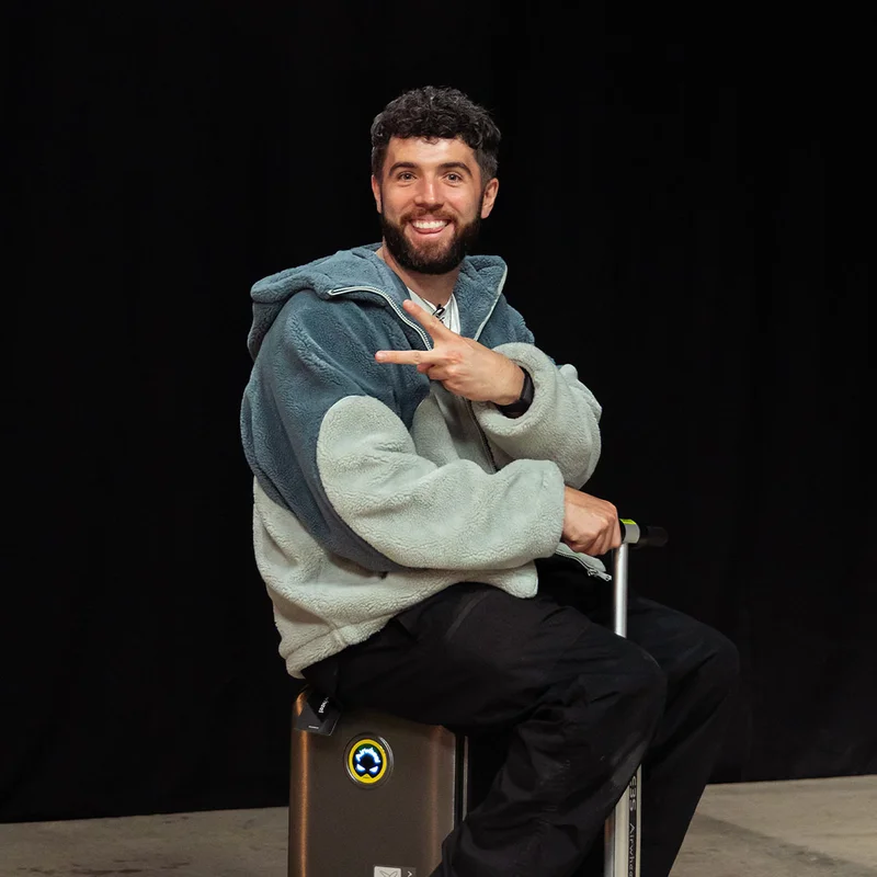 Josh wearing the Astro Fleece Hoodie, size XL, in “Sidemen Spend $100,000 on each other: Forfeit Edition”