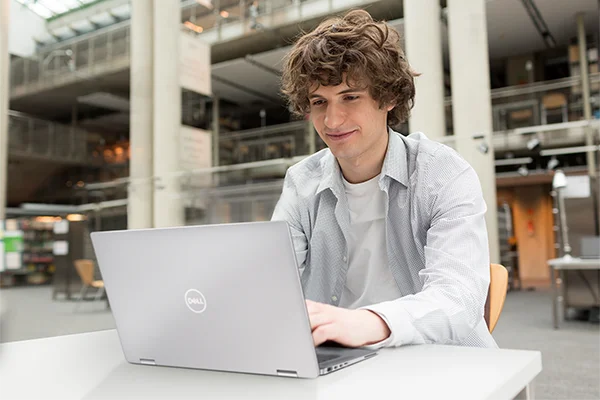 Young Man Working in an Office