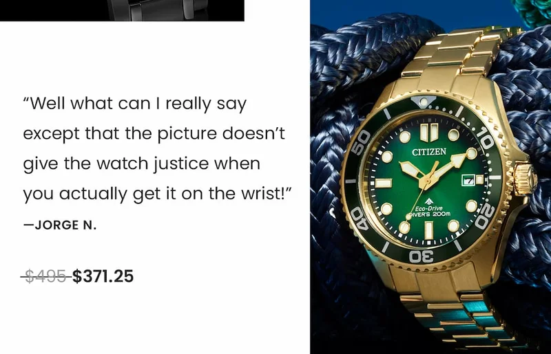 BN0262-59W  Review: “Well what can I really say except that the picture doesn’t give the watch justice when you actually get it on the wrist!” - Jorge N.  WAS: $495  NOW: $371.25