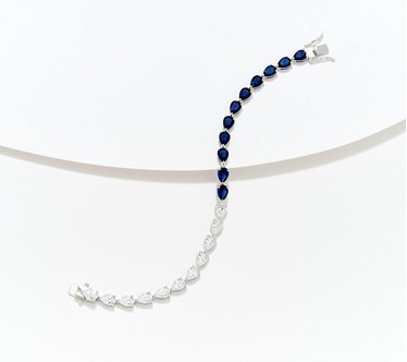 Diamonique x Jennifer Miller Pear Horizontal Line Bracelet, Sterling Silver