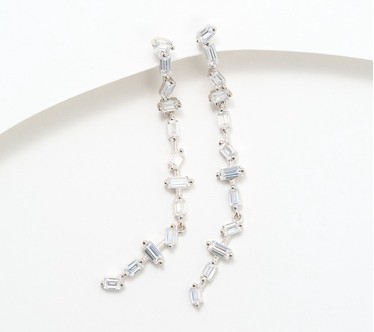 Diamonique Italia 2" Dangle Earrings, Sterling Silver