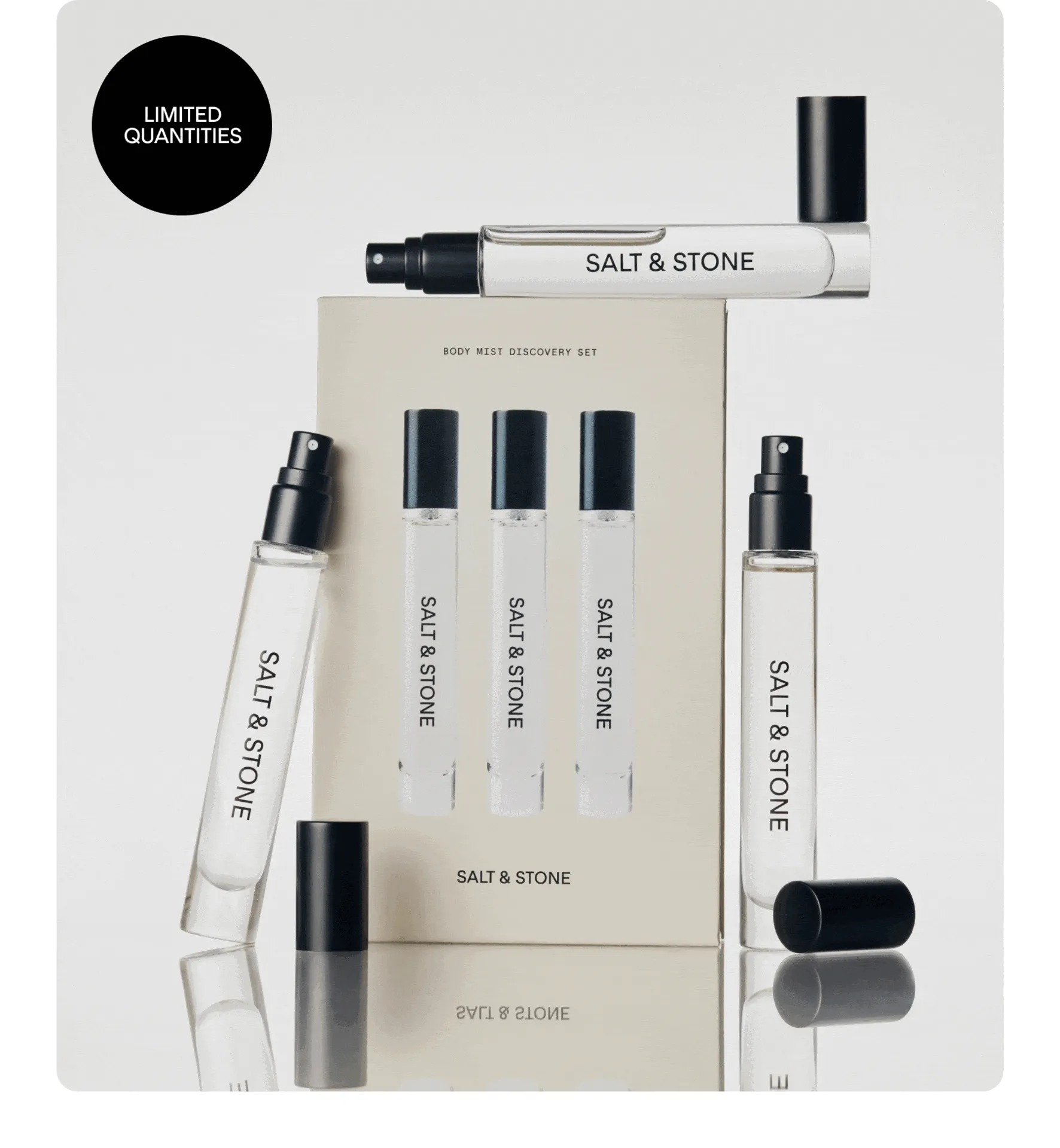 NEW: MINI DISCOVERY DUO. COMPLETE WITH MINI DEODORANT AND MINI BODY MISTS.
