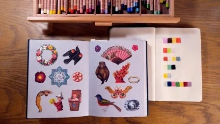 Drawing Vintage-Inspired Color Palettes in Colored Pencil