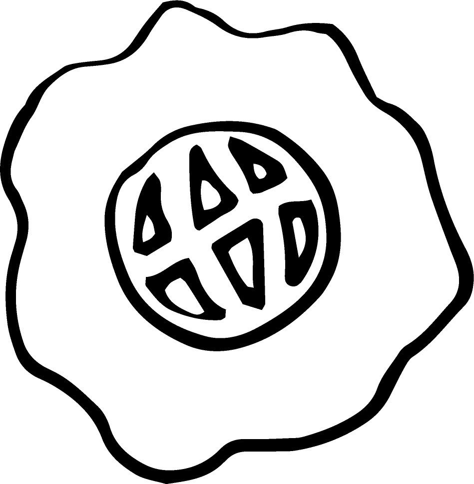 A line drawing of a cat toy in an aura