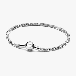 Round Pandora Clasp Twisted Snake Chain