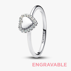 Engravable Heart Halo Ring