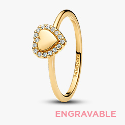 Engravable Heart Halo Ring