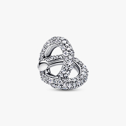 Pavé Infinity Knot Heart Charm