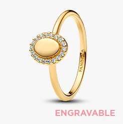 Engravable Oval Halo Ring