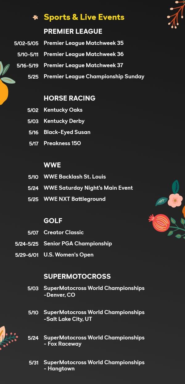 Streaming in May