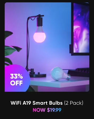 WiFi A19 Smart Bulbs (2 Pack)