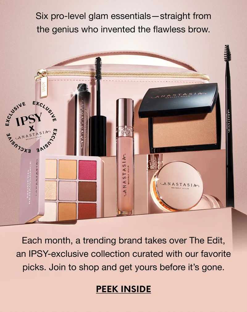 Six pro-level glam essentials—straight from the genius who invented the flawless brow. Each month, a trending brand takes over The Edit, an IPSY-exclusive collection curated with our favorite picks. Join to shop and get yours before it’s gone. PEEK INSIDE
