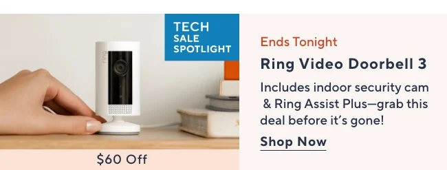 Ring Video Doorbell 3 with Indoor Security Camera & Ring Assist Plus