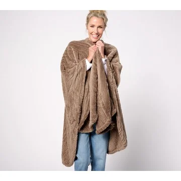 Berkshire Jacquard Shearling Cape Wrap