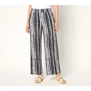 Susan Graver Soleil Petite Knit Printed Ankle Pant