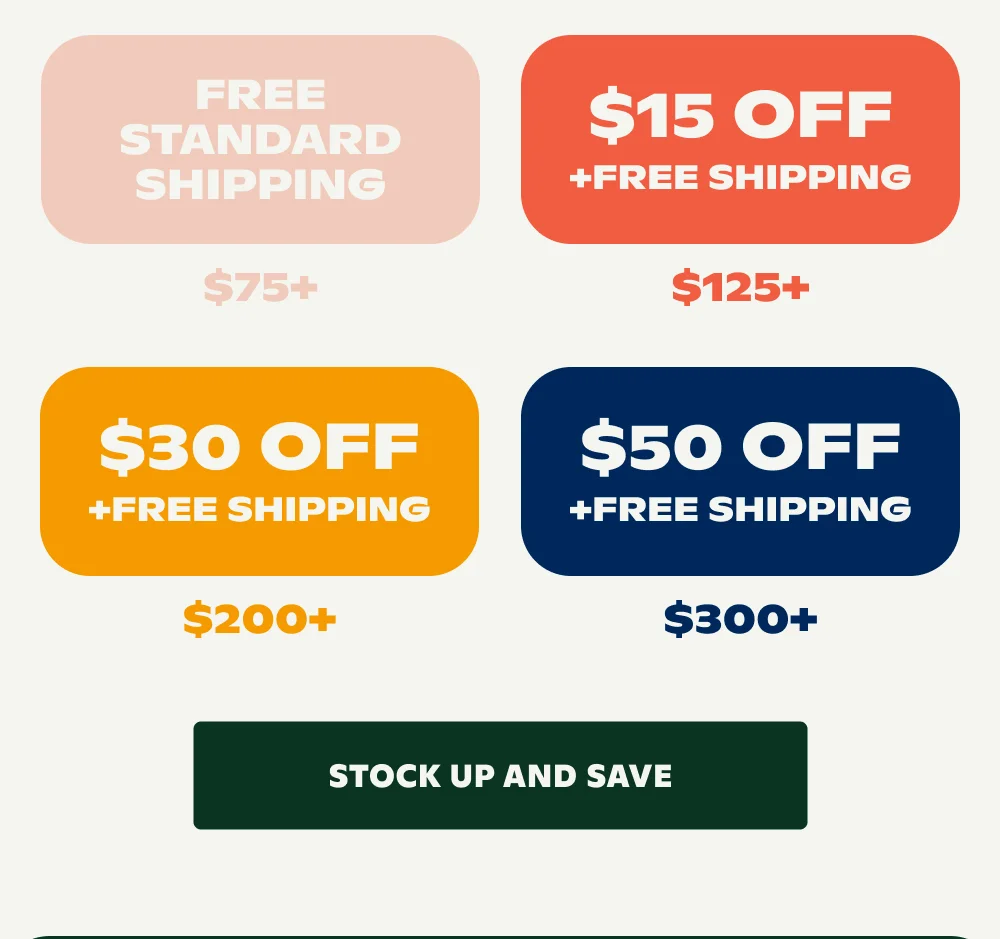 STOCK UP AND SAVE