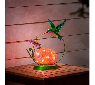 Plow & Hearth Pollinator Garden Decor w/ Illuminating Glass Globe