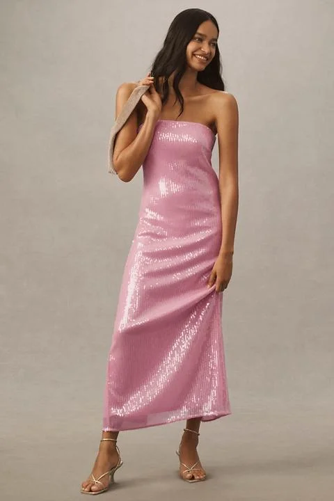 Hutch Strapless Sequin Column Midi Dress