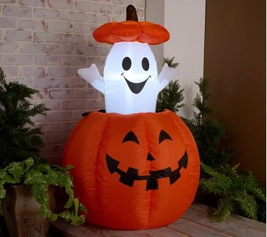 Hay & Harvest 48" Inflatable Lifting Ghost Jack-O-Lantern