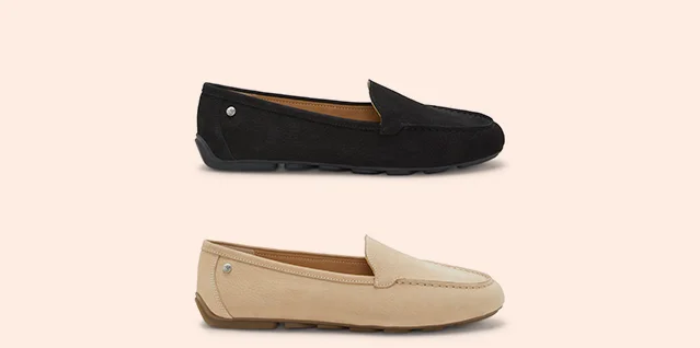 The Ozzie loafer in Black and Khaki.