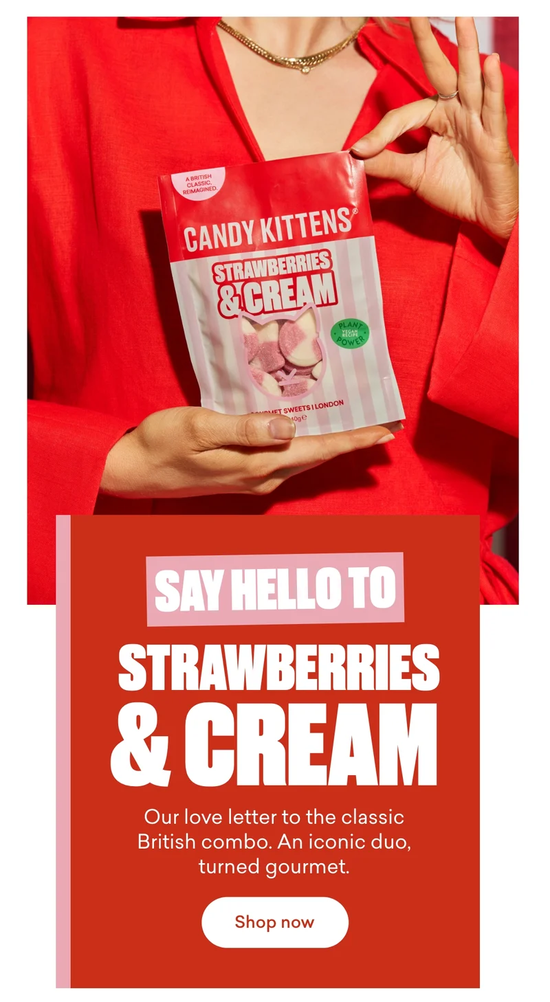 Say hello to Strawberries and Cream! Our love letter to the classic British combo. An iconic duo, turned gourmet.
