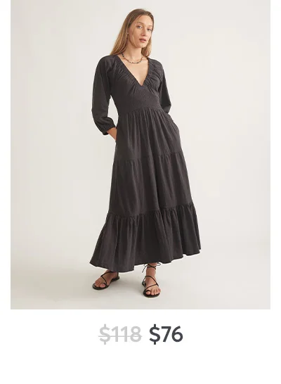 Florence Vintage Slub Midi Dress