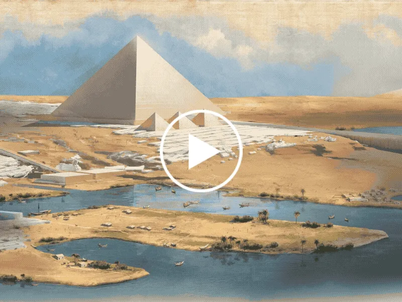 A GIF of the Giza Pyramids