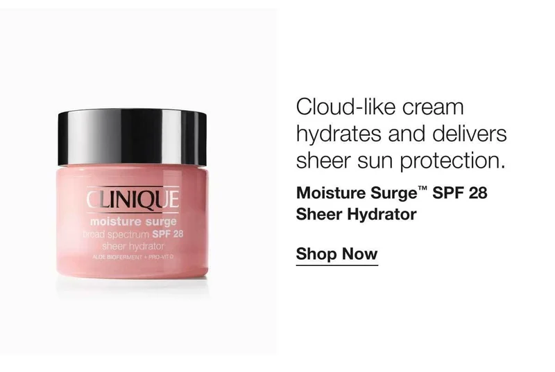 Cloud-like cream hydrates and delivers sheer sun protection. | Moisture Surge™ SPF 28 Sheer Hydrator | Shop Now