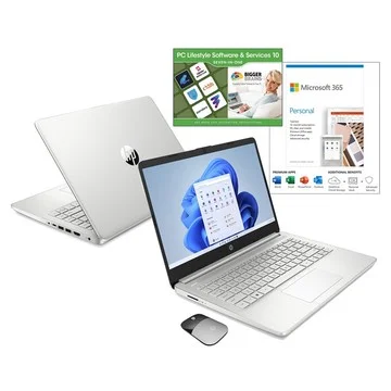 HP 14" Touch Laptop Intel 4GB, 128GB SSD w/ Wireless Mouse & MS365