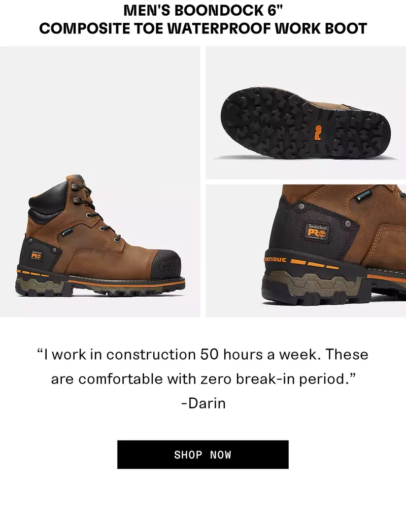 Men's Boondock 6" Composite Toe Waterproof Work Boot