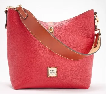 Dooney & Bourke Pebble Leather Sac Bag with Web Strap