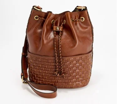 Patricia Nash Discovery Leather Mila Drawstring Crossbody Bag