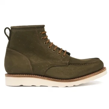 Lambeth M Derby Boot in Olive Green Nubuck Kudu