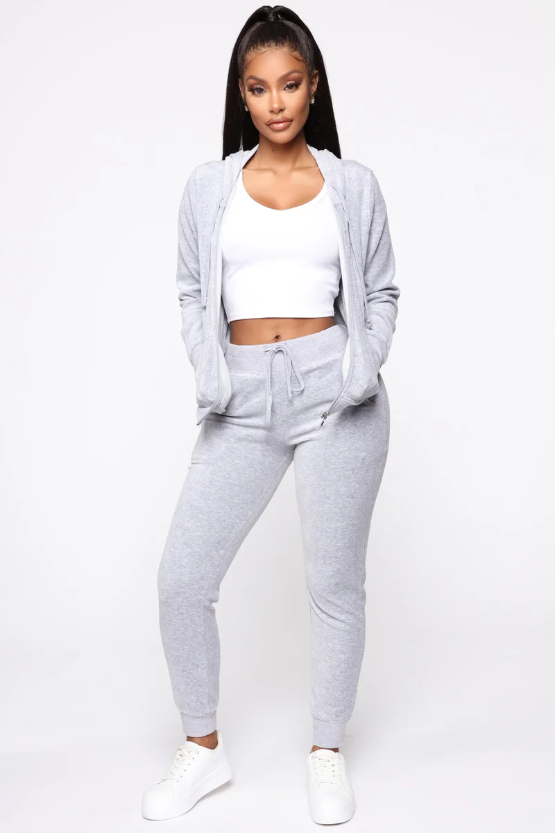 Image of The Original Trendsetter Velour Set - Heather Grey