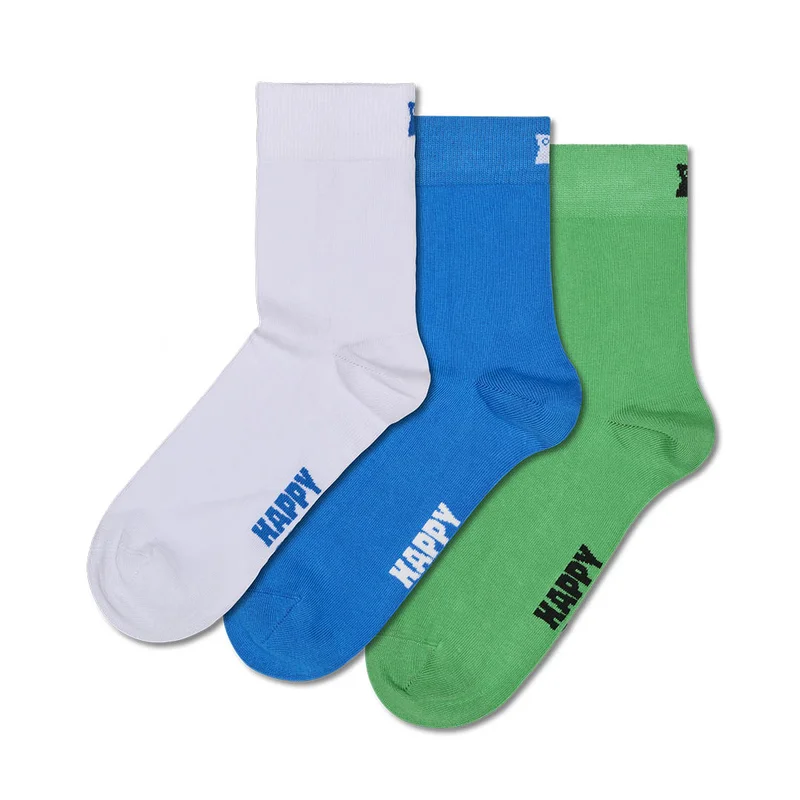3-Pack Solid Short Crew Socks