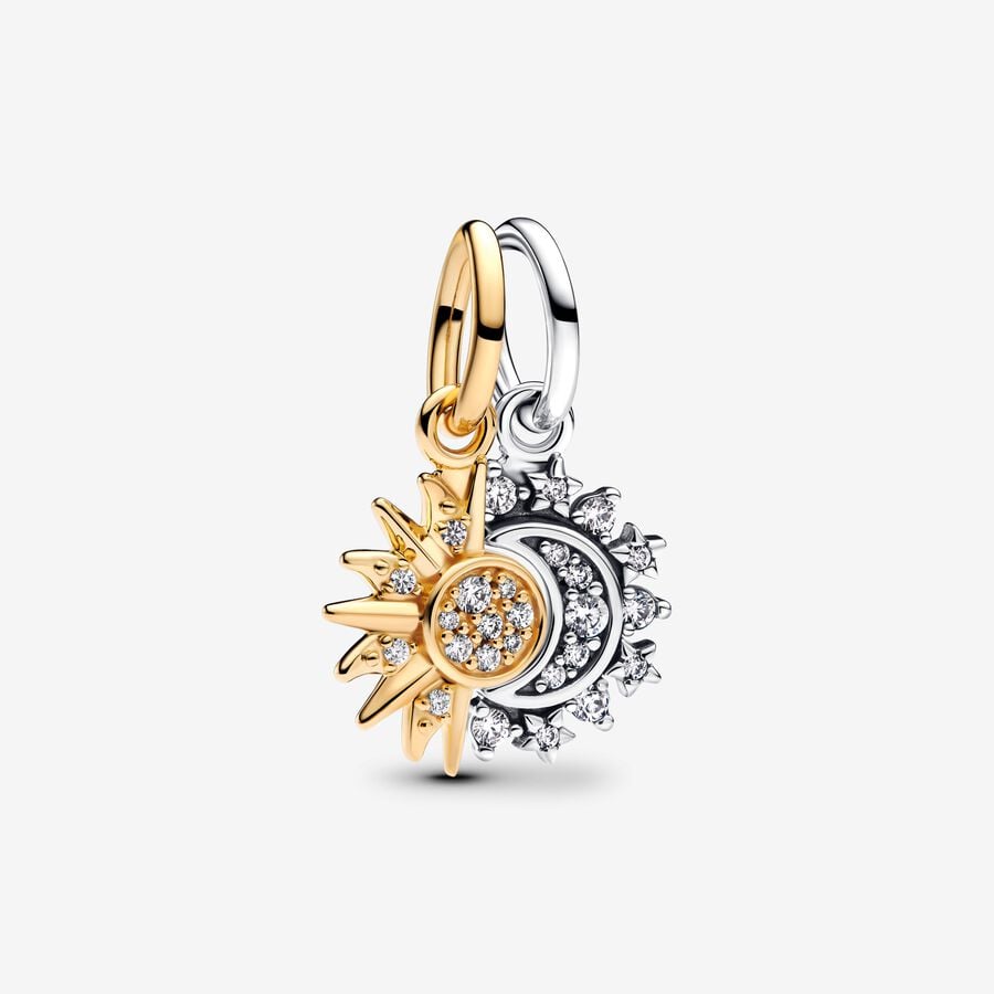 Splittable Sun & Moon Dangle Charm Splittable Sun & Moon Dangle Charm
